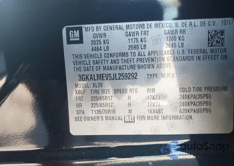 2018 GMC Terrain Sle from USA, damaged, VIN 3GKALMEV5JL259292